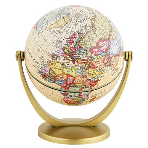 Exerz 10cm Antique Globe - Mini Globe - Vintage Colour Modern Map (Diameter: 10cm) 1