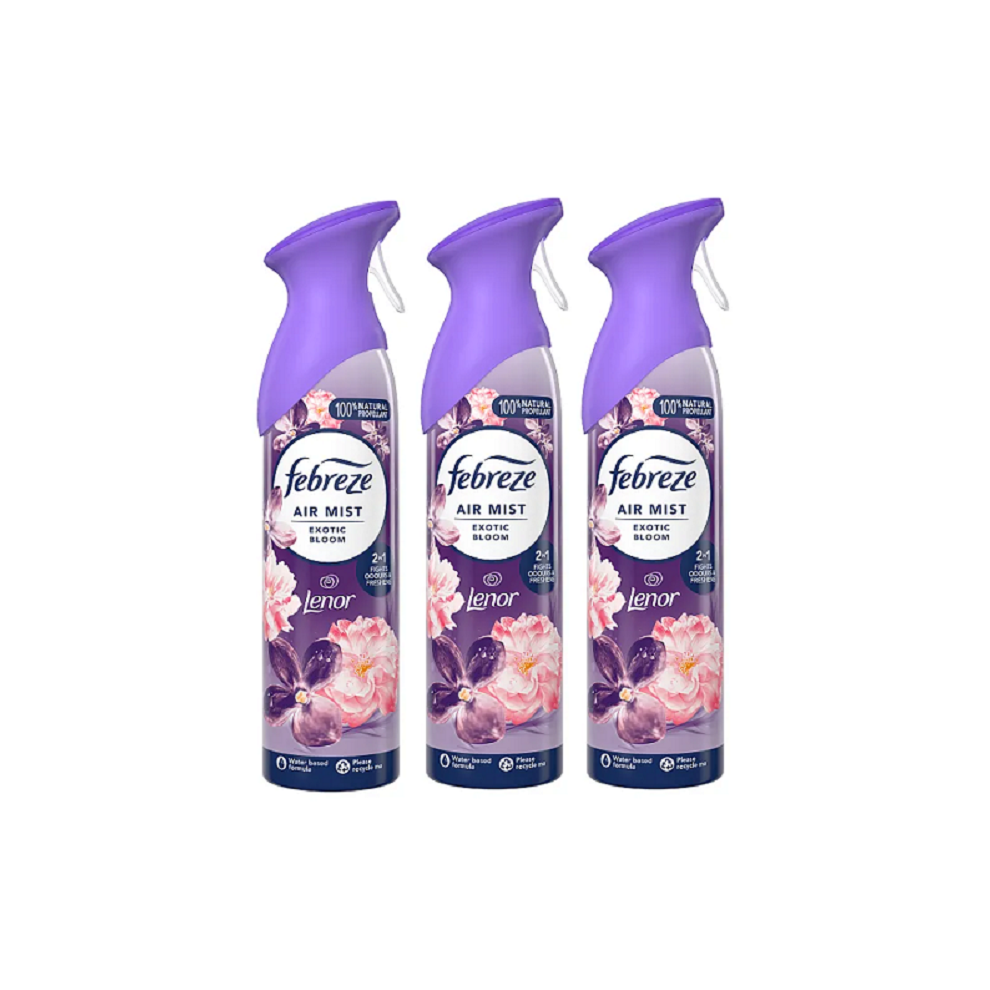 Febreze Aerosol Mist Air Freshener Spray Exotic Bloom Scent  3 x 185ml