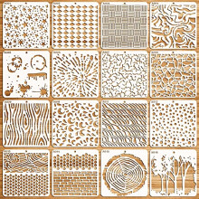 OOTSR 16Pcs Drawing Painting Stencils Set, Stencil for Crafts Reusable Painting Template Stencils, Plastic Painting Stencils DIY Scrapbook Stencils