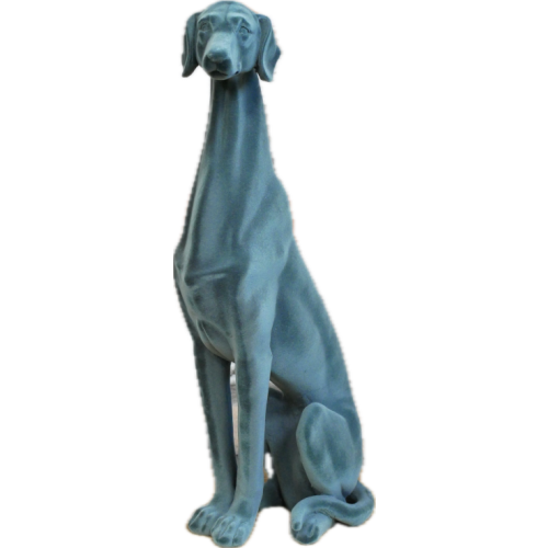 Elegant Flocked Greyhound | GREY | Resin Figurine Ornament