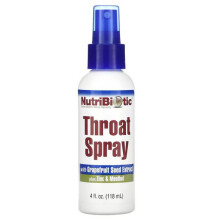 NutriBiotic, Spray de Gât cu Extract de Semință de Portocală plus Zinc și Mentol, 4 fl oz (118 ml)