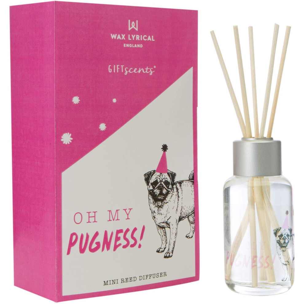 Wax Lyrical Oh My Pugness Mini Reed Diffuser 40ml Scented Gift