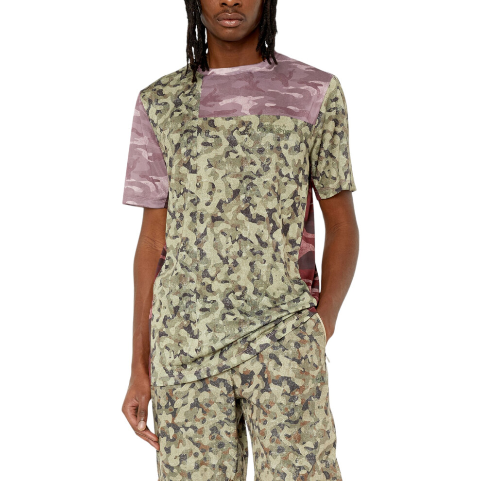 (M) Diesel Amtee-Meng-WT09 Mens Gym T Shirts Quick Dry Workout Camouflage Sports Tee