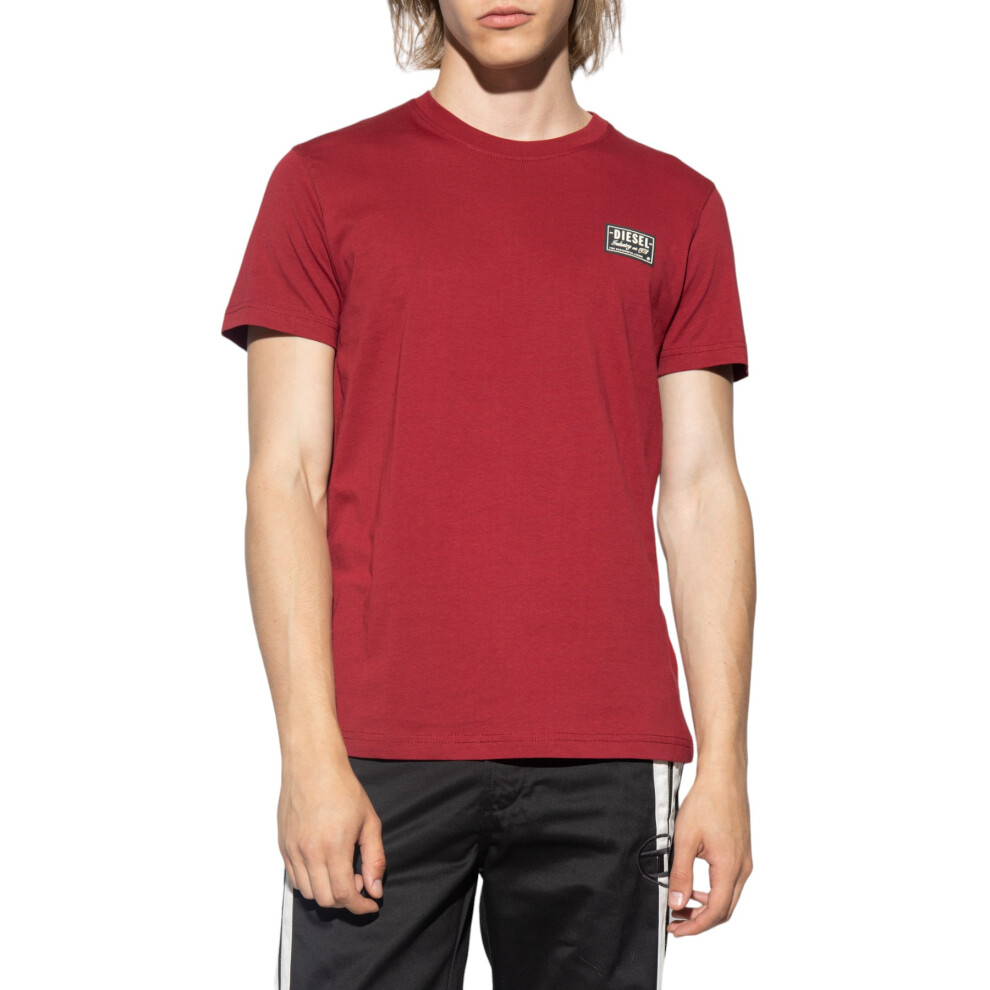 (Burgundy, M) DIESEL T DIEGOR SP Mens T Shirts Short Sleeve Slim Fit Casual Summer Cotton Tee