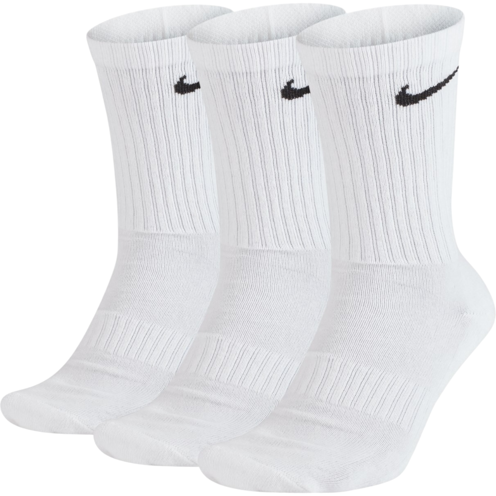 ((UK-2-5 / EU-34-38 / S)) Nike Unisex Everyday Cushioned 3 Pairs Crew Socks