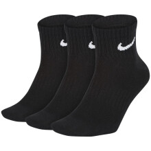 (Black, Large) Nike Dry Cushion Everyday 3 Pairs Ankle Socks