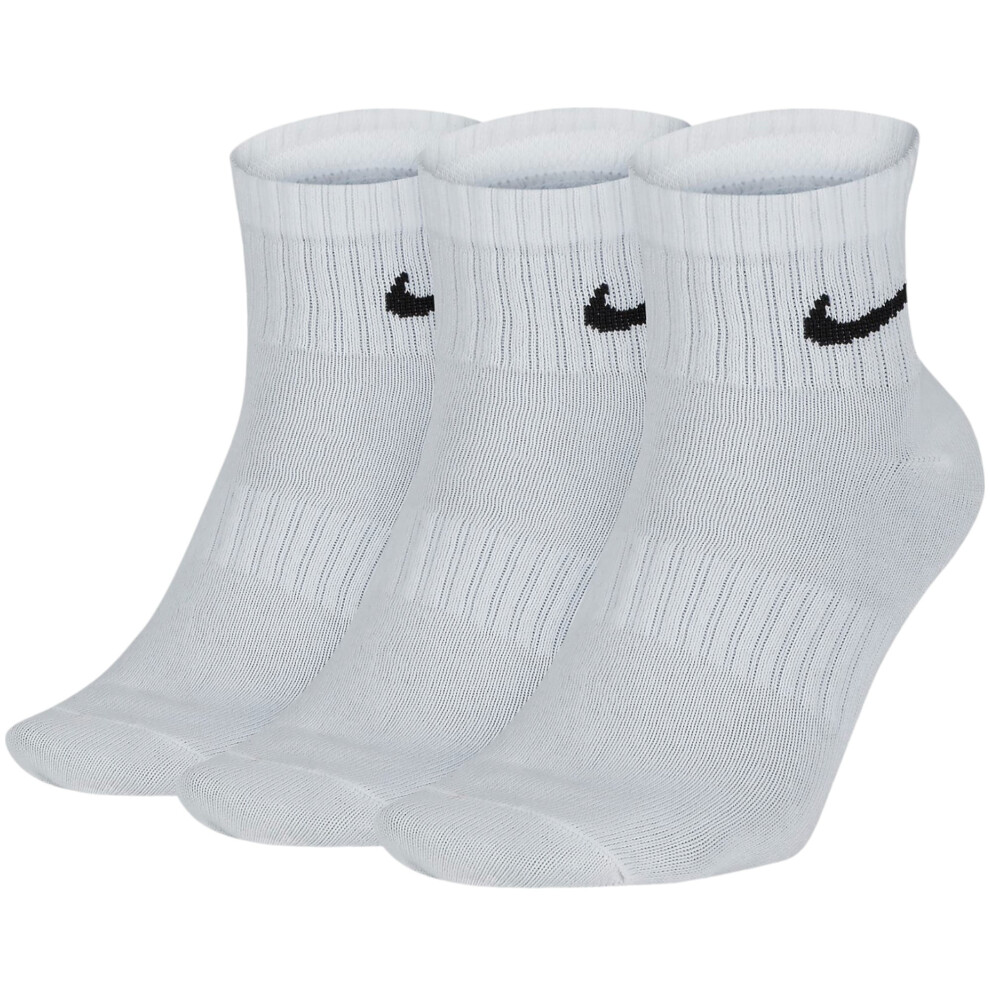 (White, X-Large) Nike Dry Cushion Everyday 3 Pairs Ankle Socks