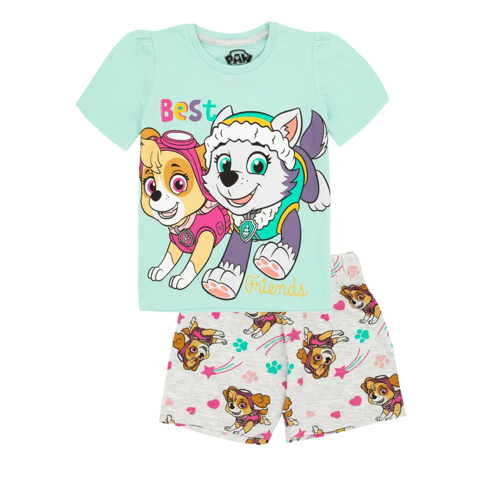 (2-3 Years, Teal/Grey) Paw Patrol Childrens/Kids Skye & Everest Short Pyjama Set