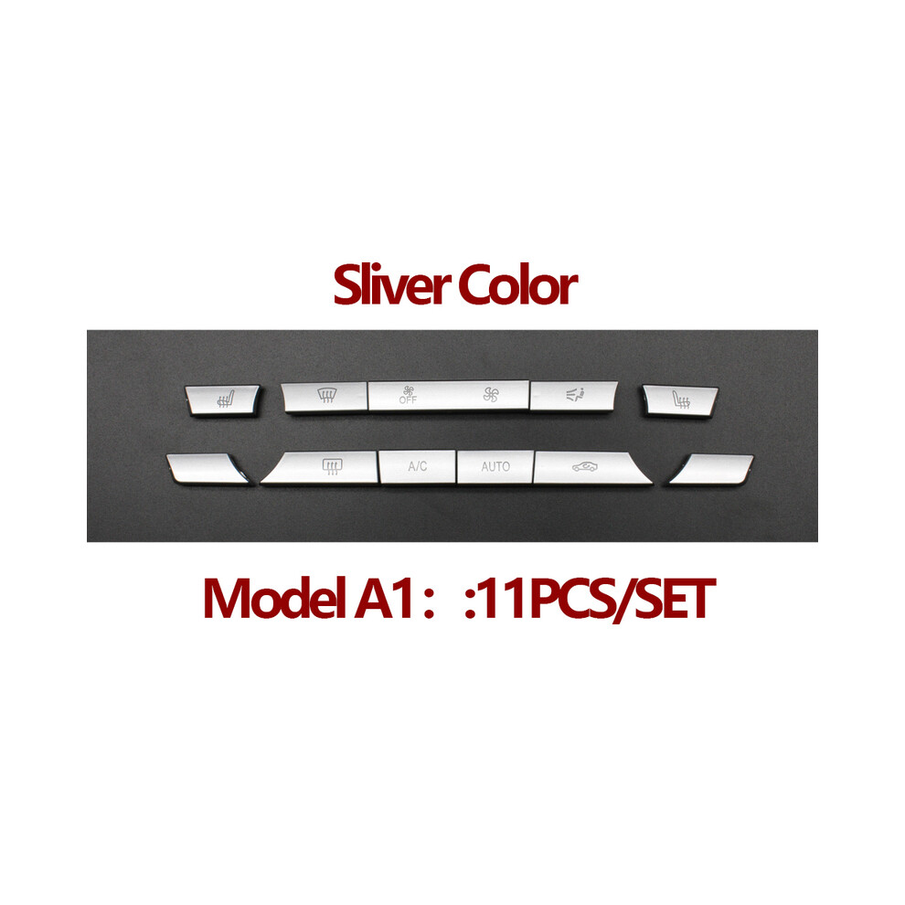 (A1 11Pcs Set) Car Interior Sliver Color Dashboard Air Conditioning Temperature Control 8386120247917
