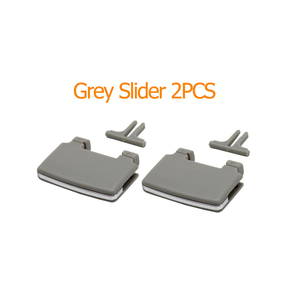 ( Slider 2Pcs) Car Interior Car Interior Rear Air Conditioner Ac Vent Grille Outlet Assembly Grey 8386120193597