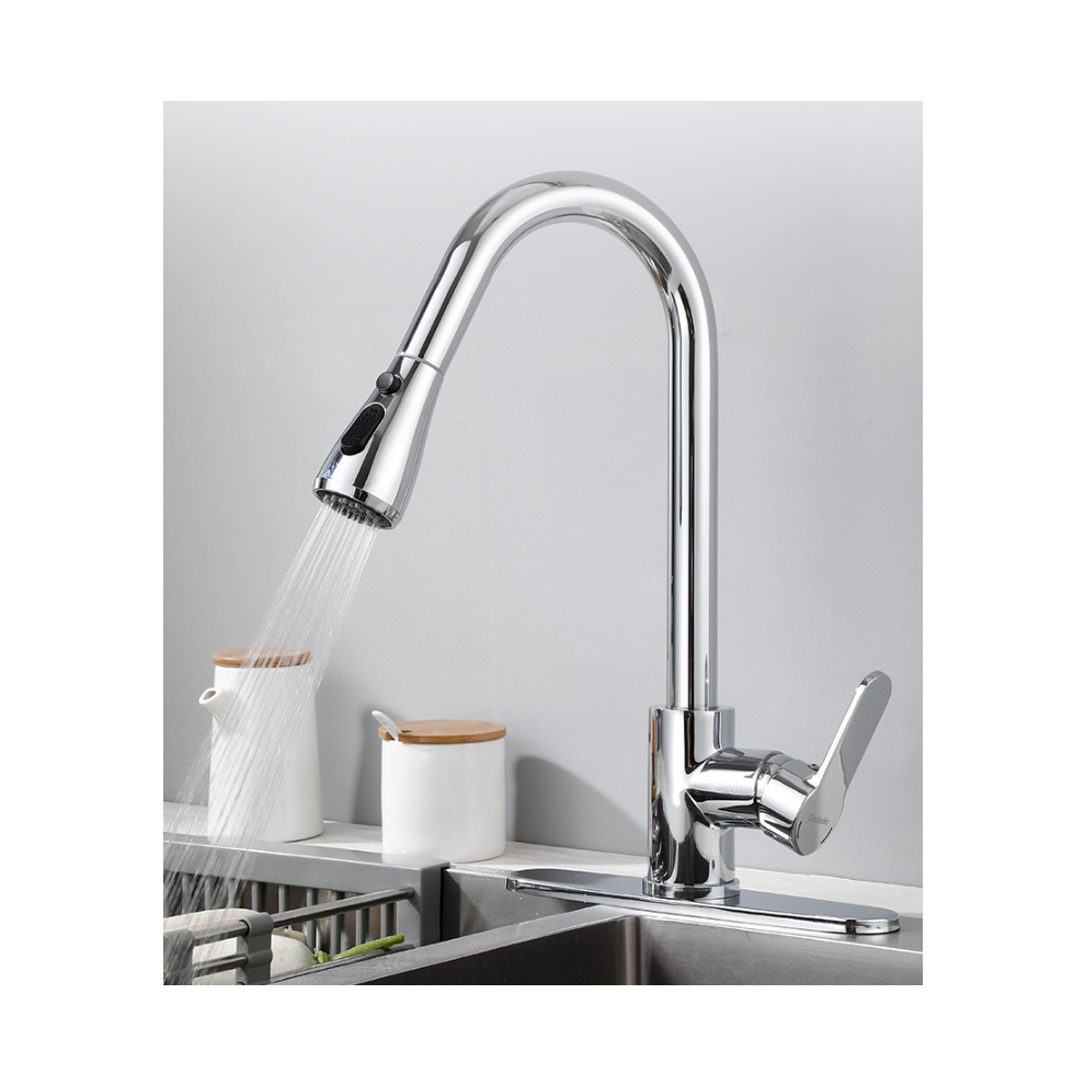 (wire drawing, Modern) Kitchen Sink Mixer Tap with Pull Out Spray,Kitchen Stainless Steel Taps