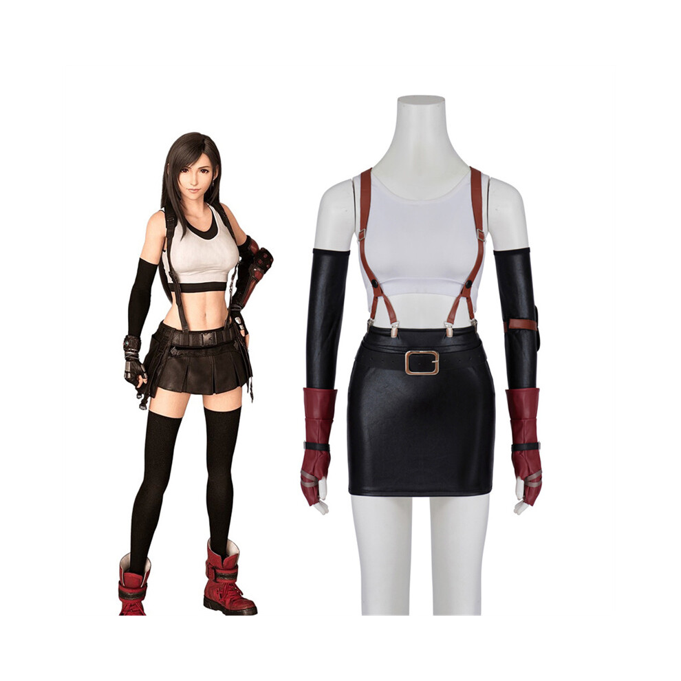 (XXXL) Tifa Lockhart Cosplay Sexy Vest Skirts Battle Suit