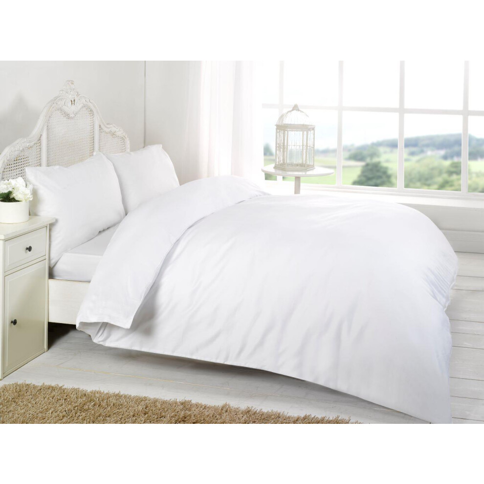 Kampala Hill White (Double, Flat Sheet) 200 Thread Count Fitted Or Flat Sheet For Deep Mattresses 100% Egyptian Cotton
