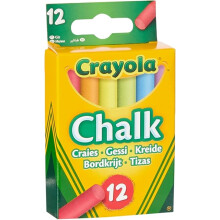 CRAYOLA Anti-Dust Coloured Chalk - Assorted Colours (Pack of 12) | Smooth Texture Makes Writing & Drawing on Blackboards Easy!