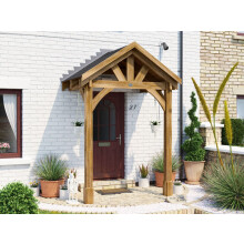 Dunster House Wooden Porch Canopy 2m x 1.5m Thunderdam (2 Post Full Height)