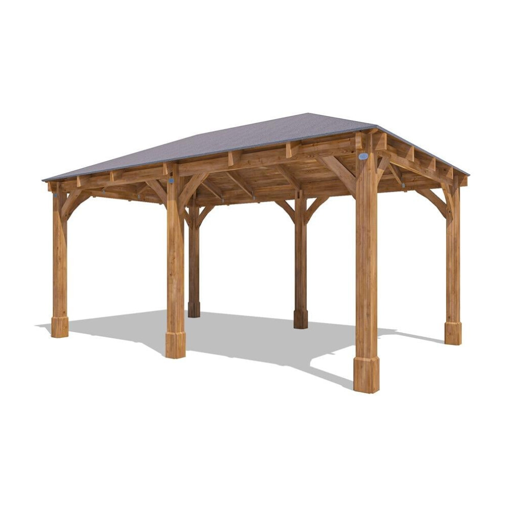 Dunster House Wooden Gazebo W5m x D3m Permanent Garden Gazebo Leviathan