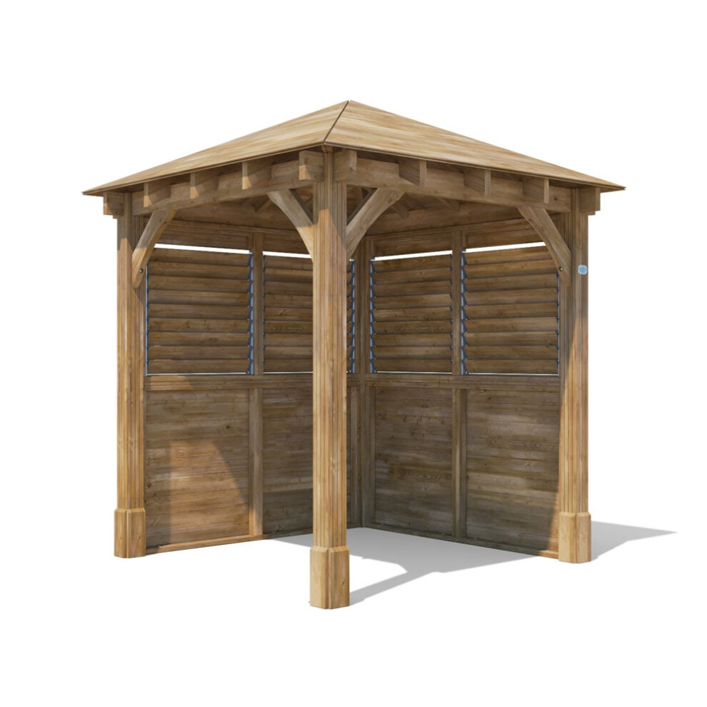 Dunster House Gazebo 2.5m x 2.5m with Louvre Walls