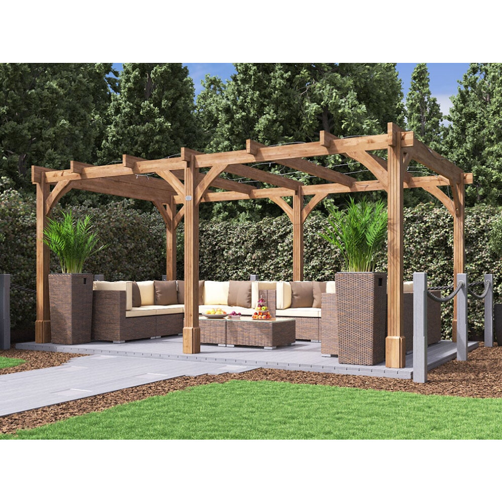 Dunster House Wooden Pergola Kit 5 x 3 Metres Leviathan Plant Frame