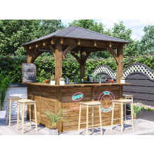 Garden Bar 25m x 25m Wooden Outdoor Pub Shed C Shape Leviathan Dunster House