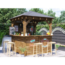 Garden Bar 25m x 25m Wooden Outdoor Pub Shed L Shape Leviathan Dunster House