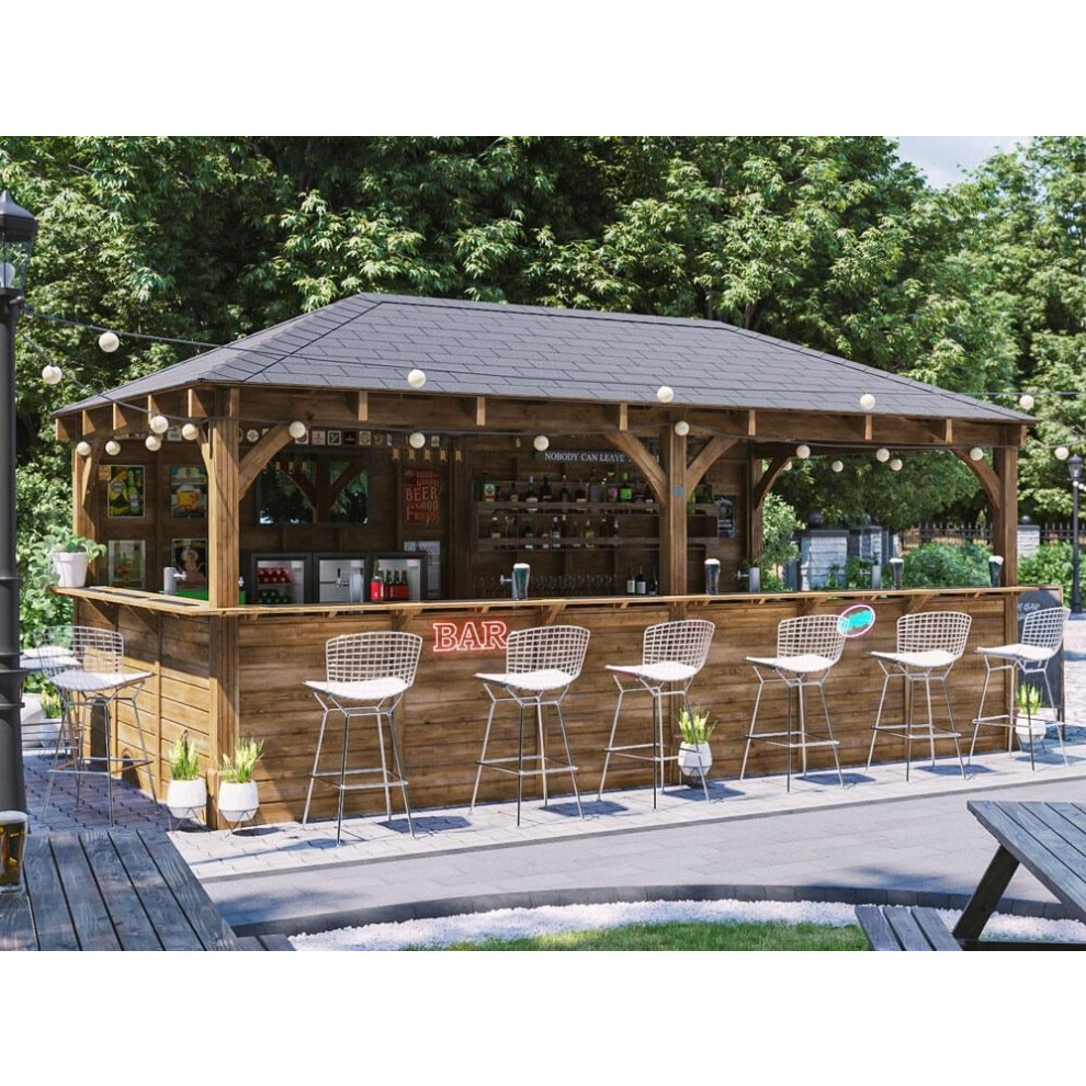 Dunster House Garden Bar 6m x 3m Wooden Outdoor Pub Shed Leviathan M