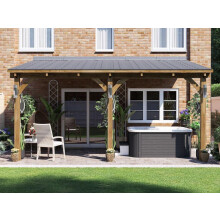 Lean To Gazebo Wooden Canopy Kit 5x3m Roof Shingles Leviathan Dunster House