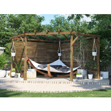 Corner Pergola Kit 3m x 3m Diamond Slatted Wall Utopia Dunster House