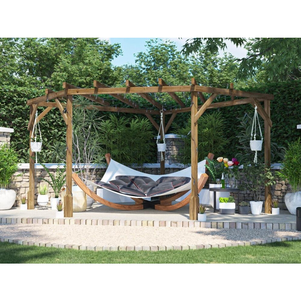 Dunster House  Wooden Corner Pergola Kit 3m x 3m Diamond Utopia