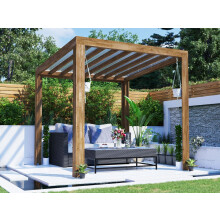 Dunster House Wooden Pergola with Roof 2.5m x 2.5m Canopy TerraCube