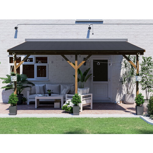 Lean To Gazebo Kit Wall Mounted 4x3m Superfelt Utopia Dunster House 2