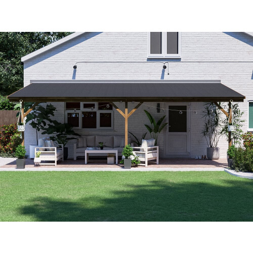 Lean To Gazebo Kit Wall Mounted 6x3m Pressure Treated Superfelt Utopia Dunster House