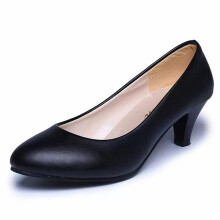 (Black, UK Size 2.5=Tag Size 35) Womens Pump Shoes Slip On Pumps Women Wedding Non-slip Pointy Toe High Heels