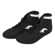 (Black-1, Tag Size 43=UK Size 7.5) Boys Mens Boxing Shoes Breathable Lightweight High To Wide Wrestling Shoe