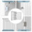 Kitchen Cabinet Single Wall Mounted Storage Cupboard Shelf for Bathroom with Adjustable Shelf 7