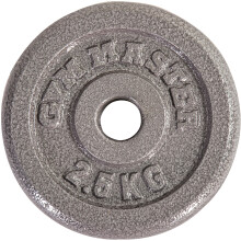 (2 x 2.5 kg) GYM MASTER Pair Standard Weight Plates 1" Cast Iron 1.25-20KG Barbell Dumbbell