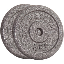 (2 x 5 kg) GYM MASTER Pair Standard Weight Plates 1" Cast Iron 1.25-20KG Barbell Dumbbell