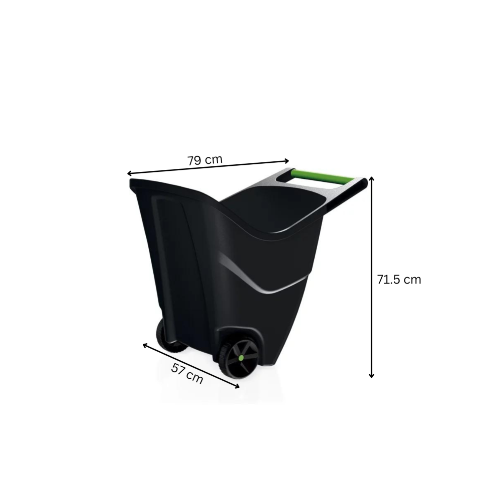 (Black, 85 L) Wheelbarrow Cart Garden Trolley Plastic 55L-85L
