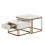 (White, Side Table with Drawer) Nestable Coffee Table, High Gloss Marble Exterior 5
