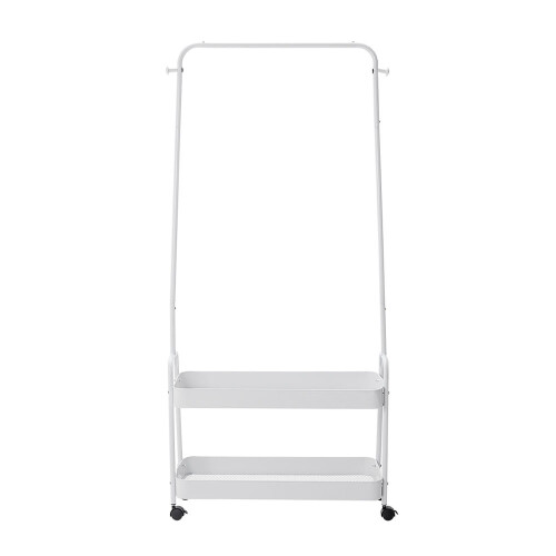 Living And Home Modern Rolling White Clothes Rack 2