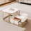 (White, Side Table with Drawer) Nestable Coffee Table, High Gloss Marble Exterior 14