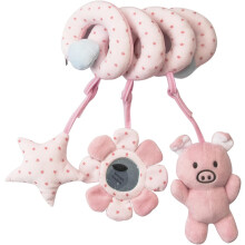 AILISITE Spiral Toys for pramSpiral Activity Hanging Toys Car Seat Toys Baby Spiral ToyWith Ringing Bell Soft Cuddly Toy,Suitable for all Babies(Pink)