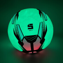 (Green Light) Professional PU Leather Soccer Ball for Competition and Training - Luminous Design