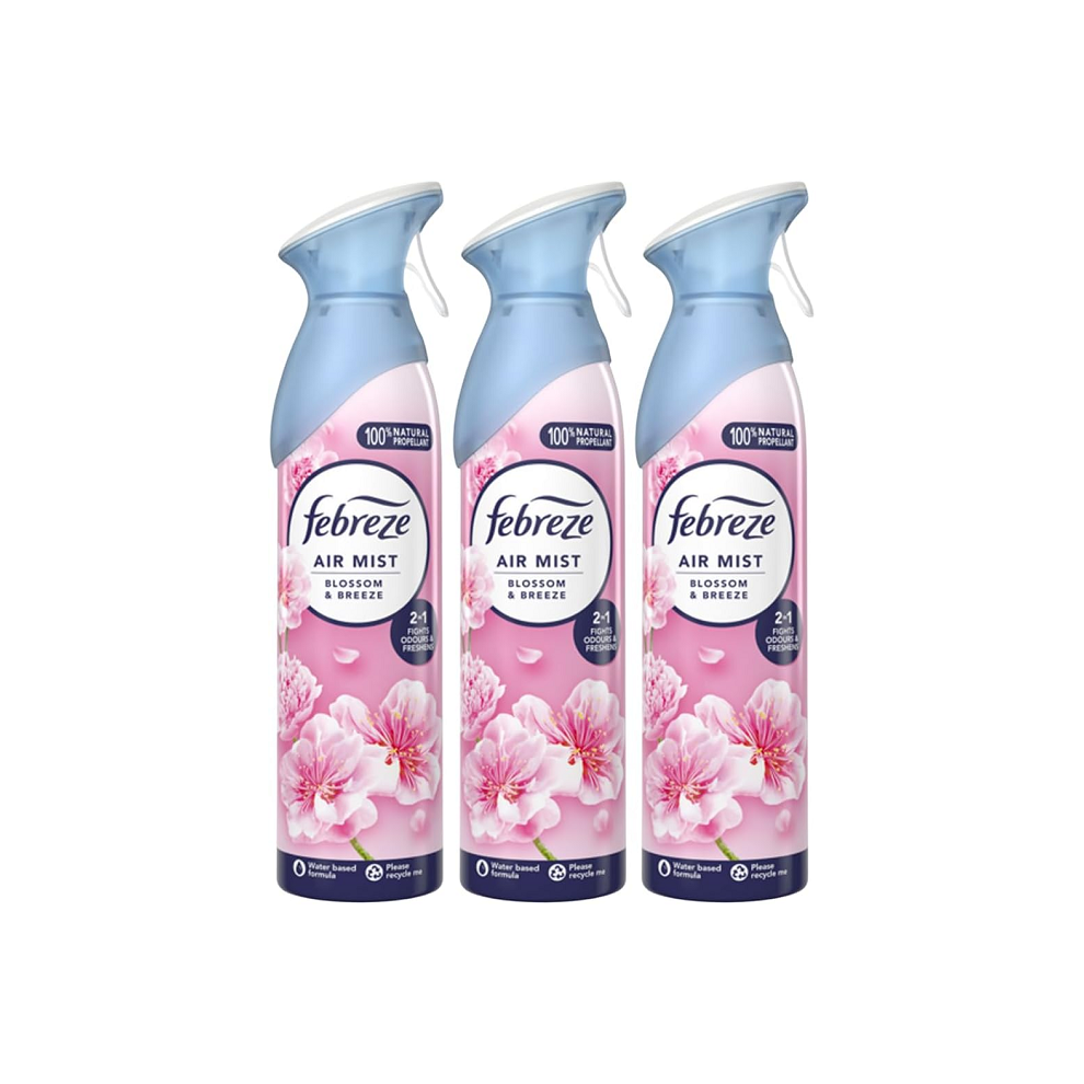 Febreze Aerosol Mist Air Freshener Spray Blossom & Breeze Scent  3 x 185ml