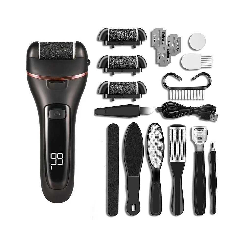 Flemye (Black 10) Electric Grinding Pedicure Tools Foot Sandpaper File For Heels Professional Foot Care Tool