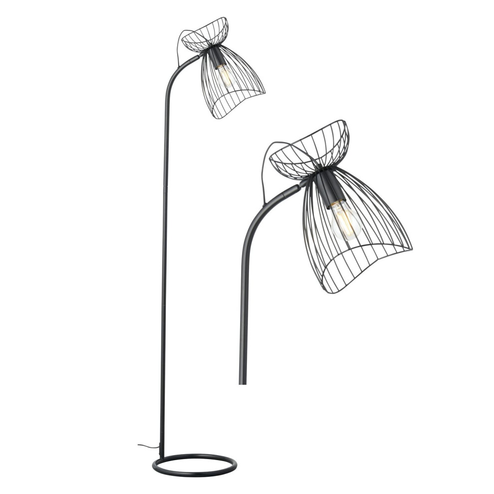 Diablo - Black Cage Design Floor Reading Lamp