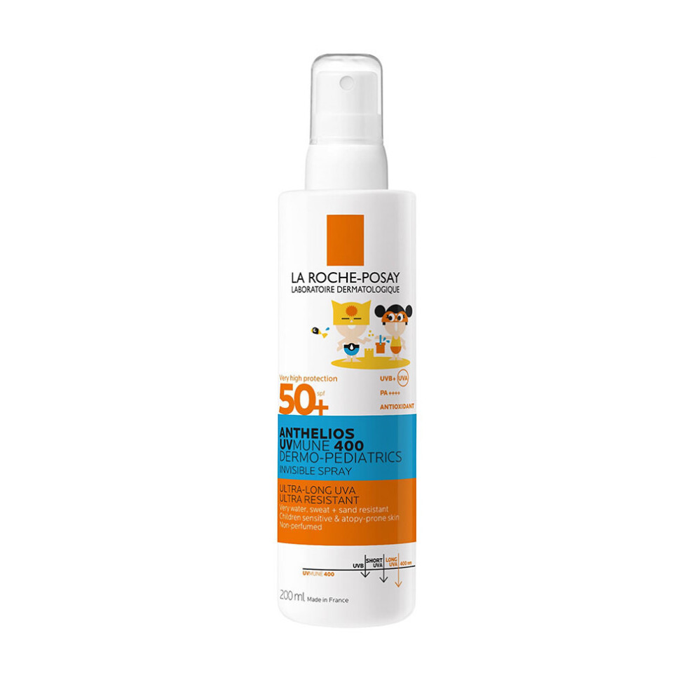 La Roche-Posay Anthelios UVMune 400 Pediatrics Invisible Sunscreen Spray SPF50+, Water Resistant, Non-greasy, 200ml