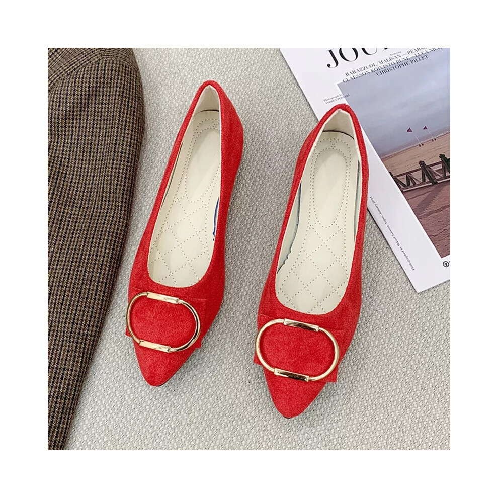 Bright red flats online