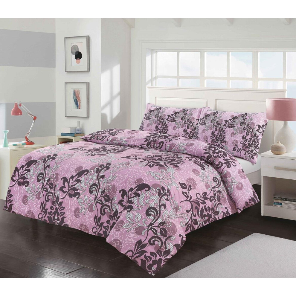 (King, Purple) Amelia Duvet Cover Set Bedding Quilt Cover Bed Set