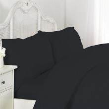 (Double, Black) Kampala Hill 100% Egyptian Cotton Duvet Cover Set 200 Thread Count Bedding Pillowcase