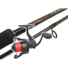 Hunter Pro FLEX-REV-COMBO: 2.7m Carbon Fibre Spinning Rod + Revolver 30 Reel with 20lb Braid, 5+1 Bearings, Lure Clip, EVA Handle